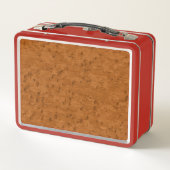 Lunch Box Boho Rustique Texturé Bois brun personnalisé (Dos)