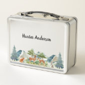 Lunch Box Bois animaux de la forêt cerfs mignon nom (Dos)