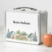 Lunch Box Bois animaux de la forêt cerfs mignon nom (En situation)