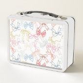 Lunch Box Bois en ruban rose et bleu (Dos)