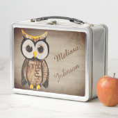 Lunch Box Bois - Hibou (En situation)