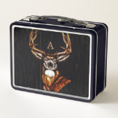 Lunch Box Bois noir Cerf Rustique Pays Personnalisé (Dos)