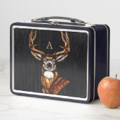 Lunch Box Bois noir Cerf Rustique Pays Personnalisé (En situation)