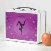 Lunch Box Boîte à déjeuner Danse/Gymnastique /blanc & violet (En situation)