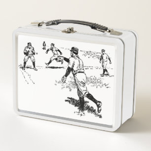 Lunch Box Boîte À Déjeuner Des Joueurs De Baseball Vintages