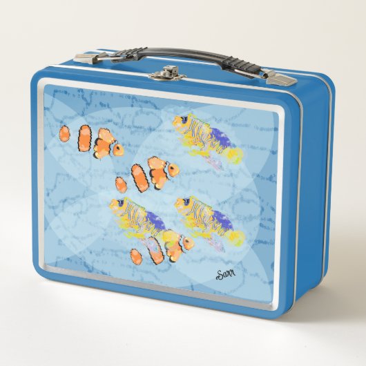 Lunch Box Boîte À Déjeuner : École De Poisson Tropical (Devant)