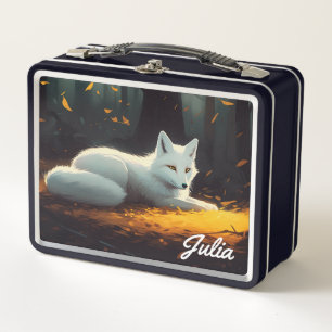 Lunch Box Boîte à déjeuner en métal Fox blanc