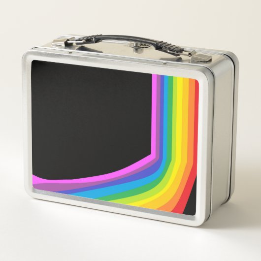 Lunch Box Boîte À Déjeuner En Métal Rétro Avec Design Arc-En (Dos)