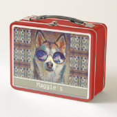 Lunch Box Boîte à lunch cool Chien Monogrammé (Devant)