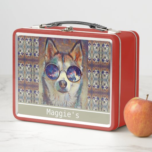 Lunch Box Boîte à lunch cool Chien Monogrammé (En situation)