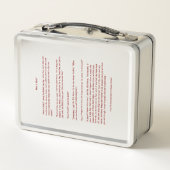 Lunch Box Boîte à lunch de lapin de velours (Dos)