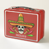 Lunch Box Boîte à lunch de texte personnalisée pour le crâne (Dos)