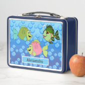 Lunch Box Boîte à lunch en métal à trois petits poissons (En situation)