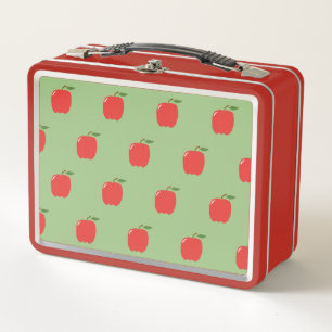 Lunch Box Boîte à lunch en métal des pommes (Sage Green & Re