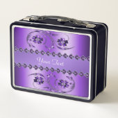 Lunch Box Boîte à lunch en métal floral pourpre (Dos)