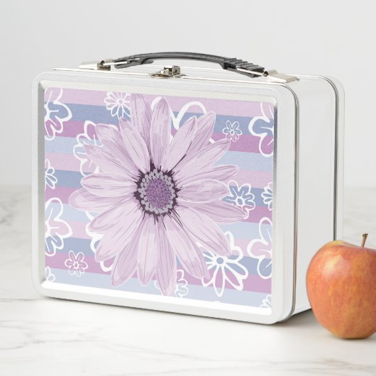 Lunch Box Boîte à lunch en métal jaune et blanc (En situation)