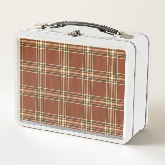 Lunch Box Boîte à lunch en métal Tartan Brown (Devant)