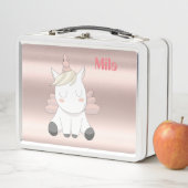Lunch Box Boîte à lunch en unicorne rose mou (En situation)