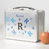 Lunch Box Boîte à lunch - Lettres mélangées en bleu (En situation)