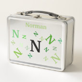 Lunch Box Boîte à lunch - Lettres mélangées en vert (Devant)