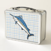Lunch Box Boîte à lunch - Marlin bleu sur plaid (Dos)