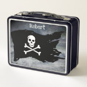 Lunch Box Boîte à lunch monogramme crâne et os croisés (Dos)