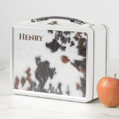 Lunch Box Boîte à lunch - Vachette Brown/blanche (En situation)