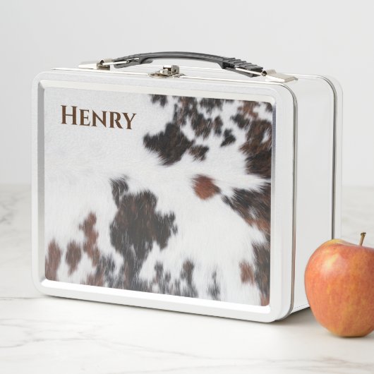 Lunch Box Boîte à lunch - Vachette Brown/blanche (En situation)