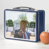 LUNCH BOX BOÎTE À SOUCHER EN MÉTAL RÉTRO DONALD TRUMP (En situation)