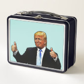 LUNCH BOX BOÎTE À SOUCHER EN MÉTAL RÉTRO DONALD TRUMP (Devant)