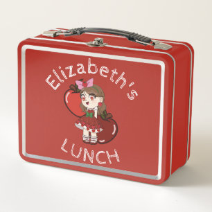 Lunch Box Boîte de déjeuner texte personnalisée avec Apple C