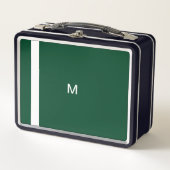 Lunch Box Boîte en fer rétro élégante avec initiale de monog (Devant)