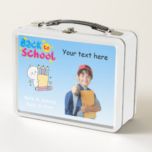 Lunch Box Boîte Métal Photo Enfants Personnalisée Nom Reto