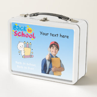 Lunch Box Boîte Métal Photo Enfants Personnalisée | Nom Reto