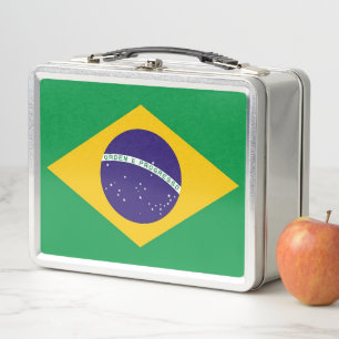 Lunch Box Boîtier en métal inoxydable avec drapeau brésilien
