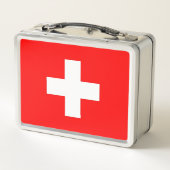 Lunch Box Boîtier en métal inoxydable avec drapeau suisse (Dos)