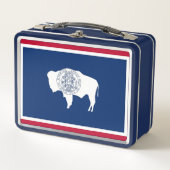 Lunch Box Boîtier en métal inoxydable avec drapeau Wyoming (Devant)