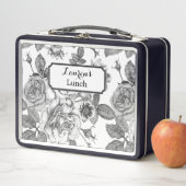 Lunch Box Boîtier en métal Motif noir et blanc (En situation)
