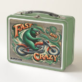 Lunch Box Bold Bear roule sur une moto avec l'air (Devant)