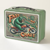 Lunch Box Bold Bear roule sur une moto avec l'air (Dos)