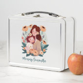 Lunch Box Bond adorable maman et fille - Cadre floral (3) (En situation)