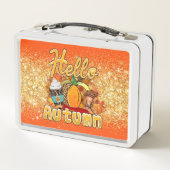 Lunch Box Bonjour Personnaliser d'automne Texte et couleur (Dos)