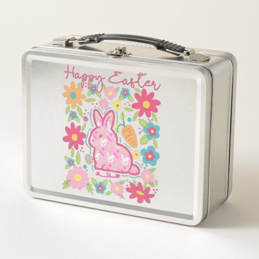 Lunch Box Bonne illustration de lapin de Pâques (Devant)