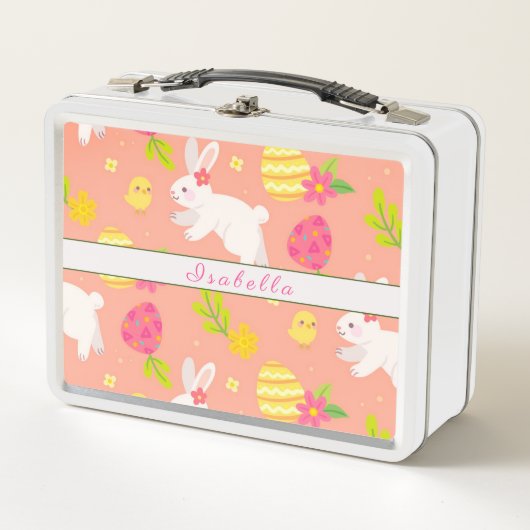 Lunch Box Bonne Personnaliser Pâques Poulet Et Lapin (Devant)