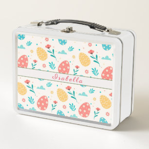 Lunch Box Bonne Personnaliser Pâques Vintage Oeuf Rouge Flor