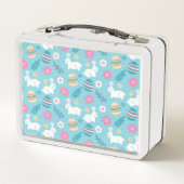 Lunch Box Bonne Personnaliser Rabbit de Pâques Floral (Dos)