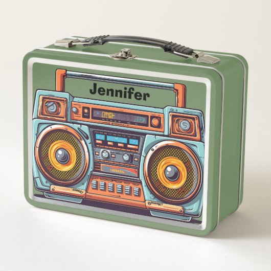 Lunch Box Boom Box Retro Personnalisé (Devant)