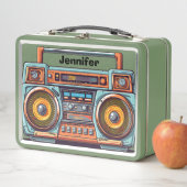 Lunch Box Boom Box Retro Personnalisé (En situation)