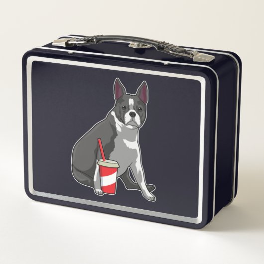 Lunch Box Boston Terrier avec boisson (Dos)