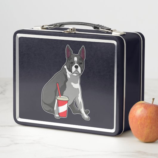 Lunch Box Boston Terrier avec boisson (En situation)